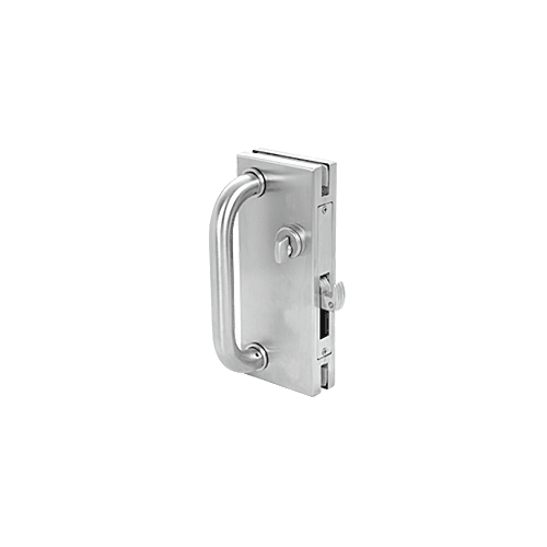 CRL Brushed Stainless 4" x 10" Non-Handed Center Lock With Hook Throw Deadlock Latch - DH410BS