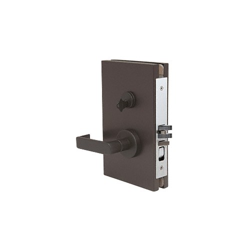 CRL Dark Bronze 6" x 10" LH Center Lock with Deadlatch in Office Function - DL610L0DU