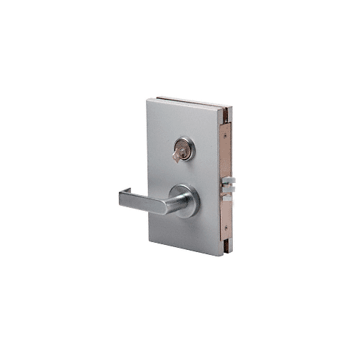 CRL Brushed Stainless 6" x 10" LH Center Lock with Deadlatch in Class Room Function - DL610LMBS