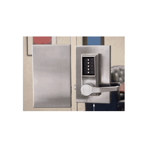 CRL Brushed Stainless 6" x 10" RH Center Push Button Lock With Housing - DL610RCBS