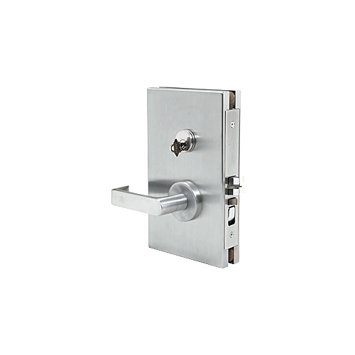CRL Satin Anodized 6" x 10" LHR Center Lock with Deadlatch in Office Function - DL611L0SC