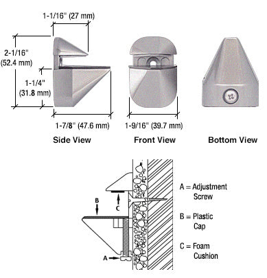 CRL Brushed Nickel Adjustable Shelf Bracket - PAIR - DL631BN