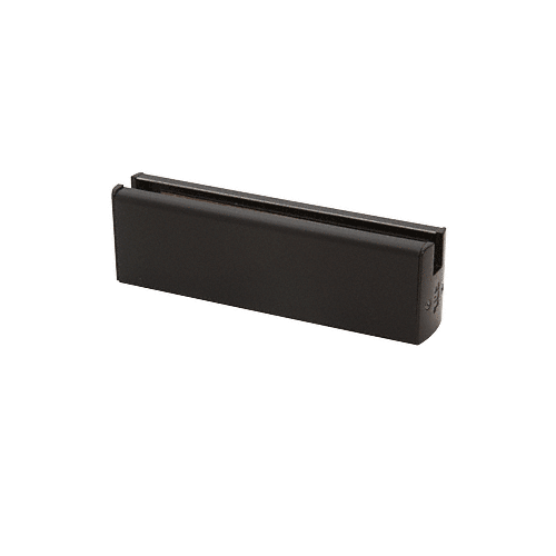 Black Powder Coated Low Profile Square DRS Door Patch Rail Without Lock for 1/2" Glass - 8" Length - DR2SBL12P
