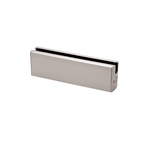 Brushed Stainless Low Profile Square DRS Door Patch Rail Without Lock for 1/2" Glass - 8" Length - DR2SBS12P