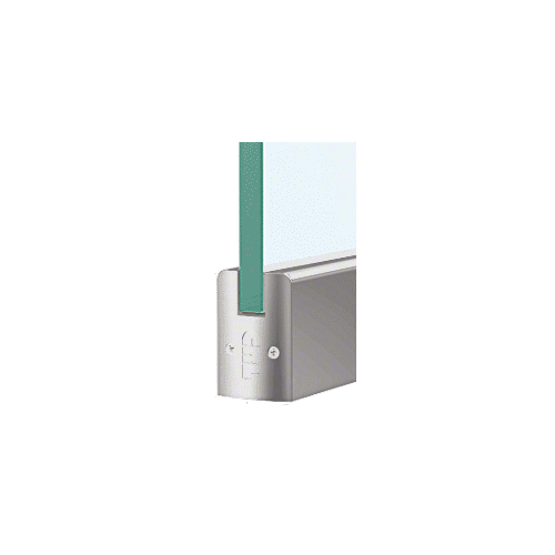 CRL Brushed Stainless 1/2" Glass Low Profile Square Door Rail With Lock - 35-3/4" Length - DR2SBS12SL