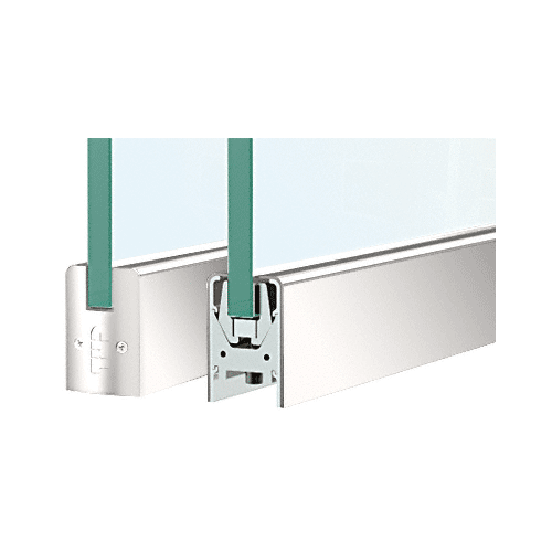 CRL Polished Stainless 1/2" Glass Low Profile Square Door Rail Without Lock - 35-3/4" Length  - DR2SPS12S