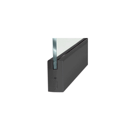 CRL Black Powder Coated 1/2" Glass 4" Square Door Rail Without Lock - 35-3/4" Length - DR4SBL12S