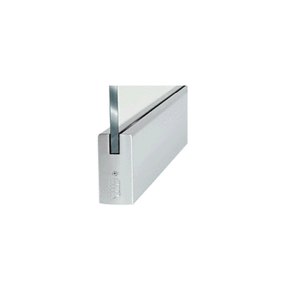 CRL Brushed Stainless 4" Square Door Rail Without Lock for 1/2" Glass - 35-3/4" Length - DR4SBS12S
