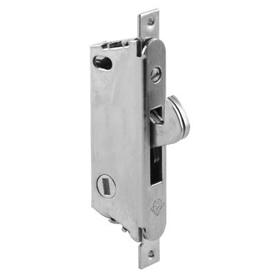 CRL 1/2" Wide Stainless Steel Round End Face Plate Mortise Lock With 3-11/16" Screw Holes for Adams Rite® Doors - Vertical Keyway - E2185