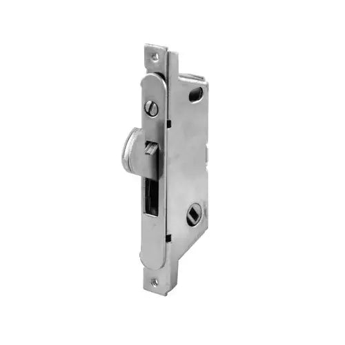 CRL 1/2" Wide Stainless Steel Round End Face Plate Mortise Lock with 3-11/16" Screw Holes for Adams Rite® Doors - 45 Degree Keyway - E2187
