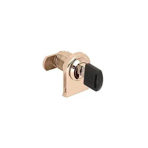 CRL Brass Plated Round Top Swinging Glass Door Lock - LK36