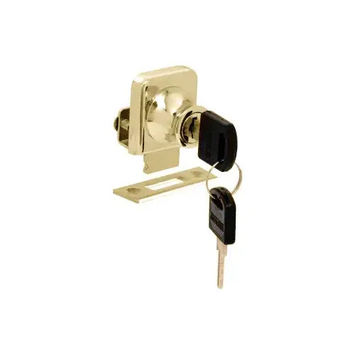 CRL Gold Plated Lock for 1/4" Cabinet Glass Doors - LK44KA