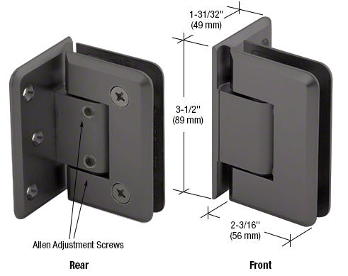 CRL Pinnacle Adjustable Wall Mount Offset Back Plate Hinge