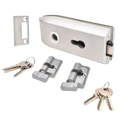 CRL Clear Anodized Glass Mounted Latch with Lock and Thumbturn - PTH311A