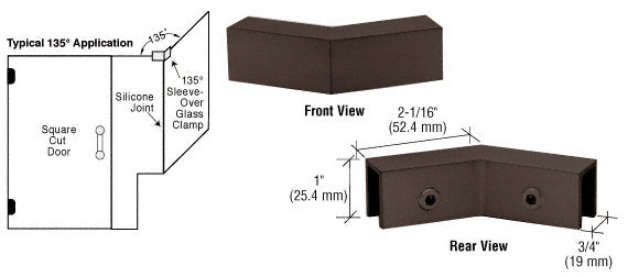 CRL 135° "Sleeve Over" Glass Clamp