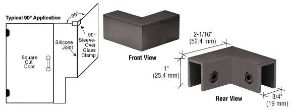 CRL 90° "Sleeve Over" Glass Clamp