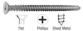 CRL 8 x 1-1/2" Stainless Steel Flat Head Phillips Sheet Metal Screws [500/Bulk] - S8X15MF