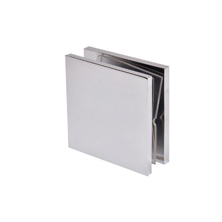 CRL Chrome Square Style Hole-in-Glass Fixed Panel U-Clamp - SCU48CH