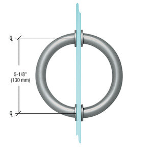 CRL 5-1/8" Tubular Back-to-Back Circular Style Brass Shower Door 3/4" Diameter Pull Handles