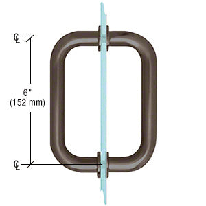 CRL 6" Tubular Back-to-Back 3/4" Diameter Shower Door Pull Handles