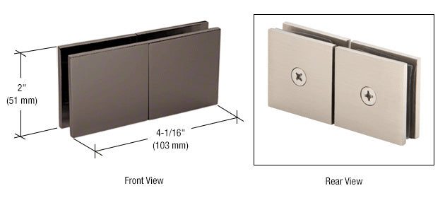 CRL Square 180° Glass-to-Glass Movable Transom Clamp