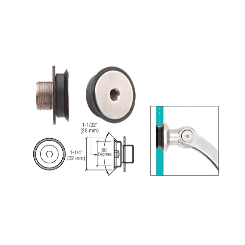 CRL Brushed Stainless Flush Mount Cap Assembly - SGF32CS