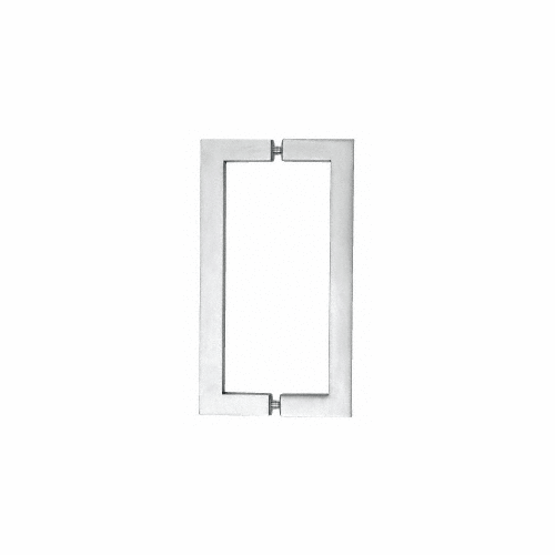 CRL 10" Brushed Stainless Square Tube Glass Mounted Pull Handle - SQ10X10BS