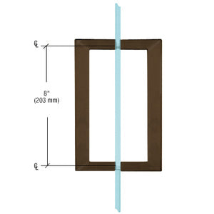 CRL 8" x 8" SQ Series Square Tubing Back-to-Back Pull Handles