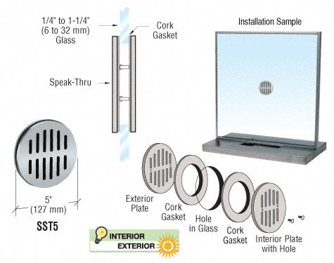 CRL 5" Stainless Steel Speak-Thru - SST5