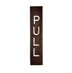 CRL Etched Bronze with White Letter "PULL" Sign - 1446GW