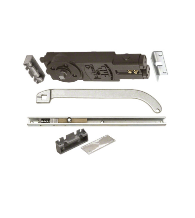 CRL Jackson Regular Duty Spring 105 Degree Non Hold-Open Overhead Concealed Closer With "S" Offset Slide-Arm Hardware Package Aluminum - 21201S62801