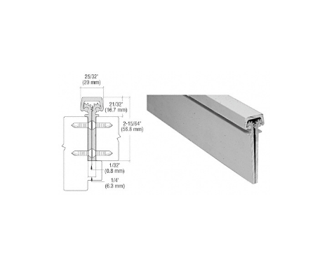 CRL Satin Anodized 300 Series Standard Duty Concealed Continuous Hinge - 83" - 30083A
