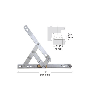 CRL 16" 4-Bar Standard Duty Stainless Steel Friction Hinge - 430116