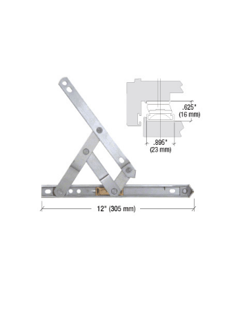CRL 12" 4-Bar Heavy-Duty Stainless Steel Friction Hinge - 430212