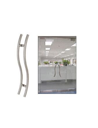 CRL Brushed Stainless 48" Extra Length Left Handed "S" Ladder Style Back-to-Back Pull - 48SLPBS