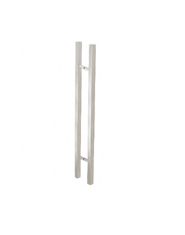 CRL Brushed Stainless Glass Mounted Square Ladder Style Pull Handle with Square Mounting Posts - 48" (1219 mm) Overall Length - 48SQSLPBS