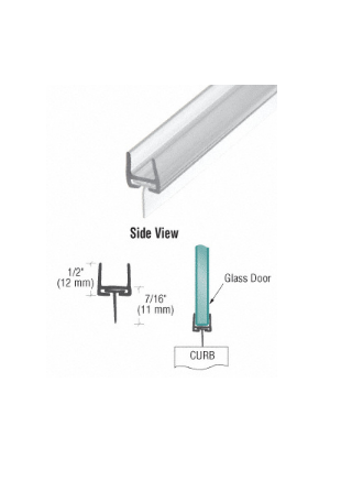 CRL Polycarbonate Bottom Rail With Wipe for 1/2" Glass - 32-5/8 in long - P660BR