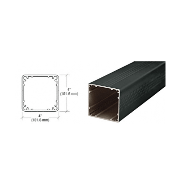 CRL Matte Black Standard 4" x 4" Square 36" Long Post - 4P36BL