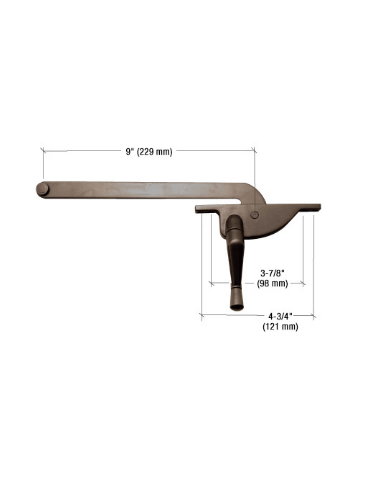 CRL Bronze 9" Right Hand Teardrop Series Casement Window Operator - 5009RHBRZ