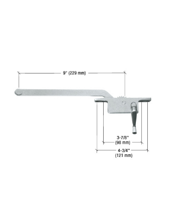 CRL Aluminum 9" Right Hand Square Series Casement Window Operator - 5259RHAL