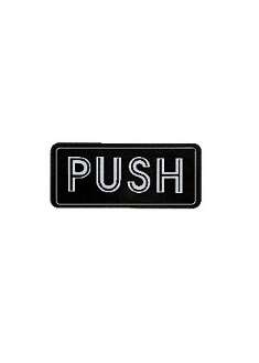 CRL Horizontal Black with Silver Letters "PUSH" Decal - 566HA