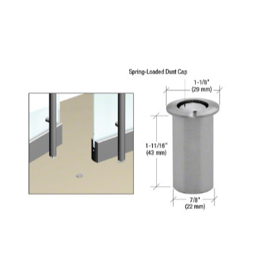 CRL 316 Brushed Stainless 5/8" Dust Proof Keeper for Locking Ladder Pulls - 58DKBS