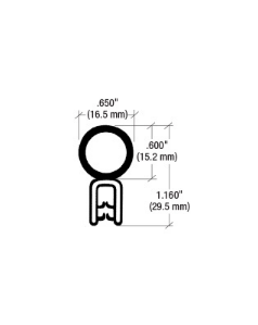 CRL Black Vertical Bulb Trim Seal® - 75001360