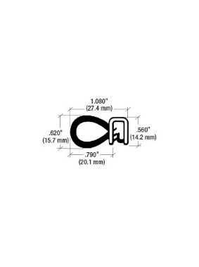 CRL Oversize Bulb Trim Seal - Flange Size: .040 in to .070 in - 75001362