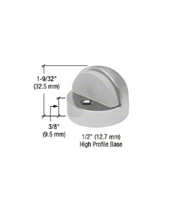 CRL Satin Chrome Floor Mounted High Profile 3/8" Base Dome Stop - DL2502A