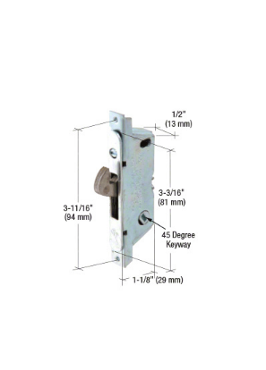 CRL 1/2" Wide Round End Face Plate Mortise Lock with Automatic Latching for Adams Rite® Doors - E2119