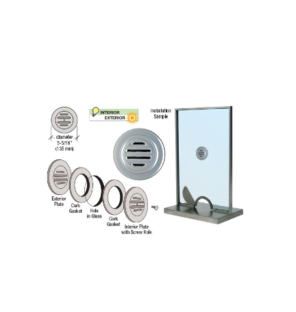 CRL Bright Anodized Finish Aluminum No-Draft Speak-Thru - 834BA