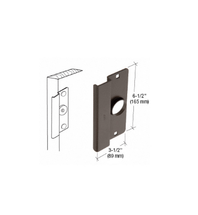 CRL Dark Bronze 6-1/2" Heavy Gauge Steel Latch Guard for Narrow Stile Flush Doors - 8852DU