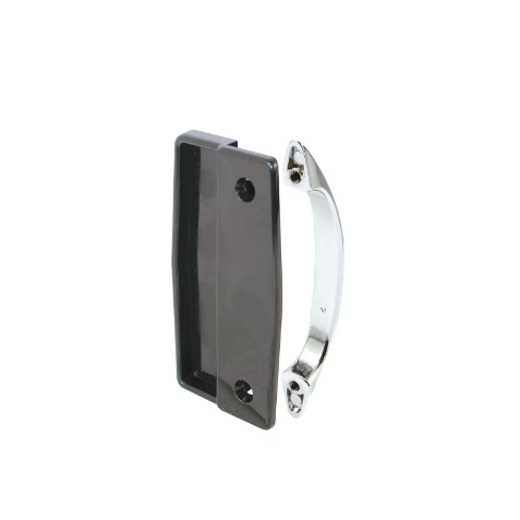 CRL Black Sliding Screen Door Plastic Inside and Chrome Outside Pull Set with 3" Screw Holes - A112