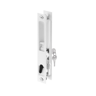 CRL White Keyed Flush Mount Handle Set 6-5/8" Screw Holes with 4 Hook Assortment - C1129